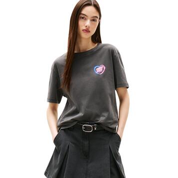 Γυναικείο T-Shirt Tommy Jeans Rlx Neon Ss Tee Ext Black DW0DW21358-BDS