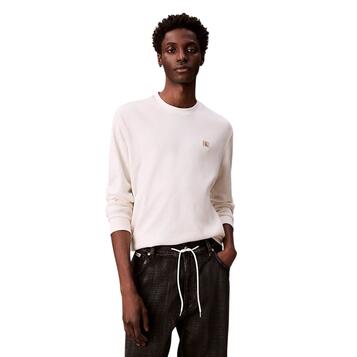 Ανδρική Μπλούζα Calvin Klein Ls Waffle Badge Crewnk Tee Tofu LV040EM217-YAS Ανδρική Μπλούζα Calvin Klein Ls Waffle Badge Crewnk Tee Tofu LV040EM217-YAS