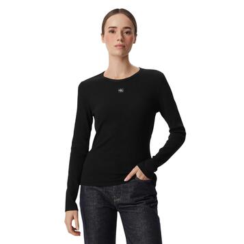 Γυναικεία Μπλούζα Calvin Klein Ls Woven Label Sensual Detail To Black LV047H259G-UB1