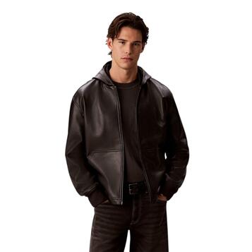 Ανδρικό Μπουφάν Calvin Klein Ls Faux Zip Up Ja Black LV04RH403G-UB1
