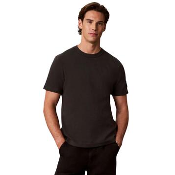 Ανδρικό T-Shirt Calvin Klein Ss Waffle Badge Crewnk Tee Pirate Black LV04RJ208G-8MN