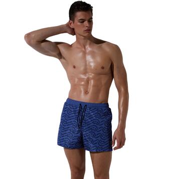 Ανδρικό Μαγιό Karl Lagerfeld Wave Aop Short Boardshorts Blue 230M2200-Q26
