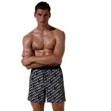 Ανδρικό Μαγιό Karl Lagerfeld Diagonal Aop Med Boardshorts Q18 Ao 230M2203-Q18
