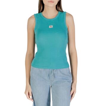Γυναικείο Top Calvin Klein Jeans A Wvn Lbl 2X2 Cttn Tuscan Teal LV047C201G-XEG Γυναικείο Top Calvin Klein Jeans A Wvn Lbl 2X2 Cttn Tuscan Teal LV047C201G-XEG