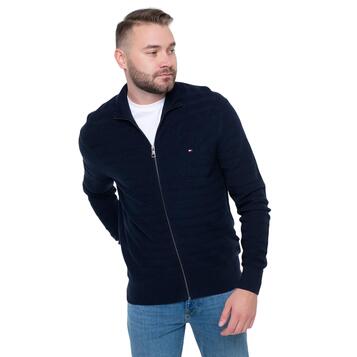 Ανδρικό Πουλόβερ Tommy Hilfiger Stripe Structure Zip Thru Desert Sky MW0MW40693-DW5