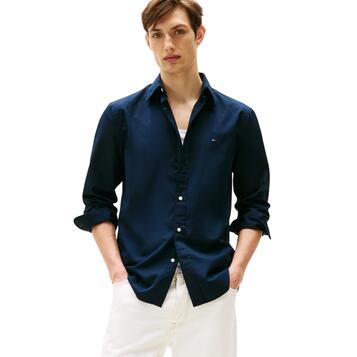 Ανδρικό Πουκάμισο Tommy Hilfiger Core Flex Poplin Solid Rf Shirt Desert Sky MW0MW39988-DW5