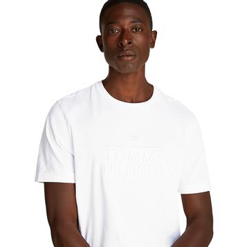 Ανδρικό Τ-shirt Tommy Hilfiger Embroidery Logo White MW0MW38620-YBR