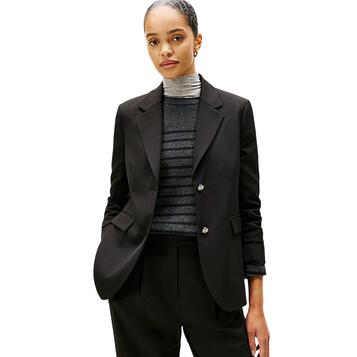 Γυναικείο Σακάκι Tommy Hilfiger Timeless Wool Reg Strt Ss Blazer Black WW0WW46662-BDS Γυναικείο Σακάκι Tommy Hilfiger Timeless Wool Reg Strt Ss Blazer Black WW0WW46662-BDS