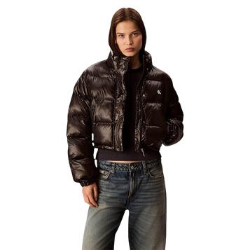 Γυναικείο Μπουφάν Calvin Klein Shine Crop Puffer Jacket Black LV047D504G-UB1