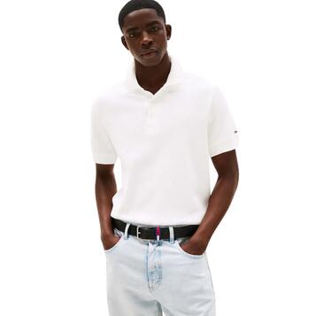 Aνδρικό Polo Tommy Jeans Reg Waffle Script Polo Ecru DM0DM21935-YBL