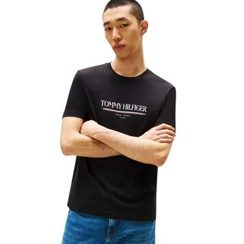 Ανδρικό T-Shirt Tommy Hilfiger Brand Love Hilfiger Tee Black MW0MW40324-BDS Ανδρικό T-Shirt Tommy Hilfiger Brand Love Hilfiger Tee Black MW0MW40324-BDS