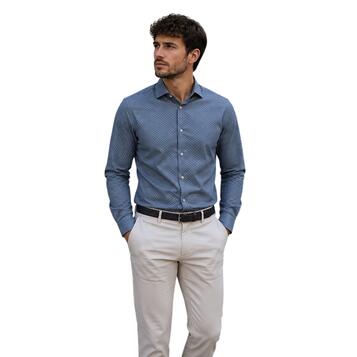 Ανδρικό Πουκάμισο Calvin Klein Twill Print Fitted Grey Tar K10K110937-POC