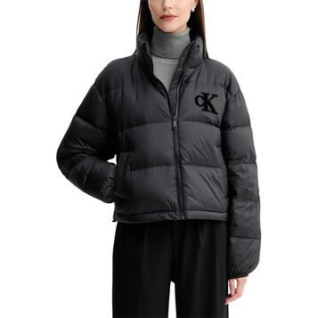 Γυναικείο Μπουφάν Calvin Klein Graphic Logo Puffer Jacket Black LV047D503G-UB1