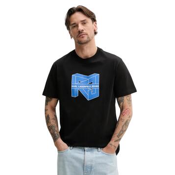 Ανδρικό T-Shirt Karl Lagerfeld Reg Ss Cube Logo Tee Black A2M17037-999