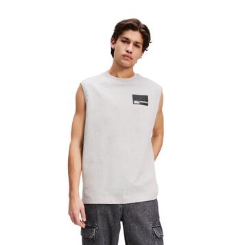 Ανδρικό T-shirt Karl Lagerfeld Klj Relaxed Box Logo Tank Light Heather Grey A2M17053-417