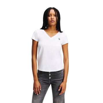 Γυναικείο T-Shirt Karl Lagerfeld Slim V Neck Tee White A2W17097-100 Γυναικείο T-Shirt Karl Lagerfeld Slim V Neck Tee White A2W17097-100