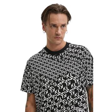 Αντρικό T-shirt Karl Lagerfeld Regural Sslv Monogram Tee Black / White Aop 246D1704-J188 Αντρικό T-shirt Karl Lagerfeld Regural Sslv Monogram Tee Black / White Aop 246D1704-J188