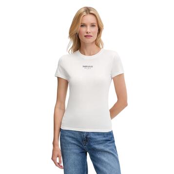 Γυναικείο T-Shirt Tommy Jeans Slim Essential Logo2 Tee Ext Ecru DW0DW20913-YBL