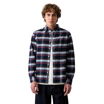 Ανδρικό Πουκάμισο Tommy Hilfiger Tjm Reg Pattern Corduroy Shirt Dark Blue Check DM0DM23615-0M0