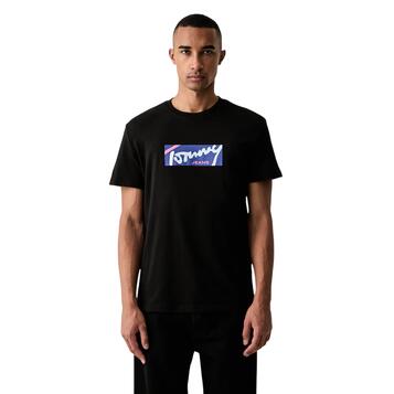 Ανδρικό T-shirt Tommy Jeans Tjm Reg Signature Tee Ext Black DM0DM23547-BDS