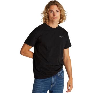 Αντρικό T-shirt Tommy Jeans Slim Linear Chest Ss Ext Black DM0DM21188-BDS
