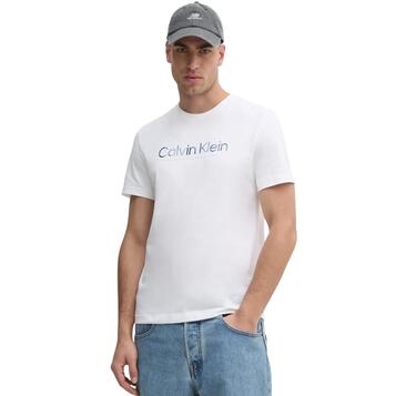 Ανδρικό Τ-shirt Calvin Klein Satin Bonded Logo Bright White K10K114162-YAF