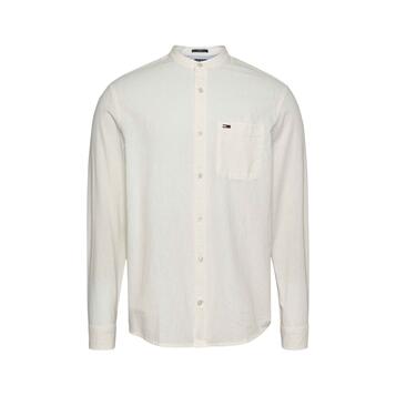 Ανδρικό Πουκάμισο Tommy Jeans Linen Mix Band Collar Ecru DM0DM20876-YBL