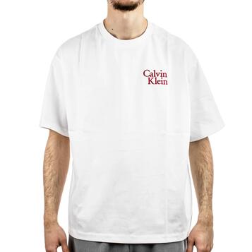 Ανδρικό T-Shirt Calvin Klein Ss 16S Clvn Rsrt Scr Brilliant White LV04RC808G-YAA