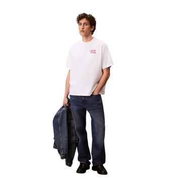 Ανδρικό T-Shirt Calvin Klein Ss 16S Clvn Rsrt Scr Brilliant White LV04RC808G-YAA