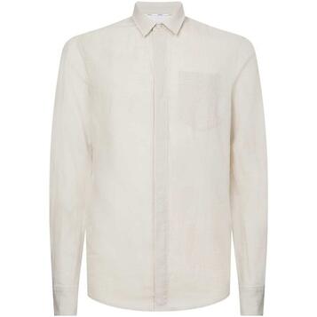 Ανδρικό Πουκάμισο Calvin Klein Cotton Linen Chest Pocket Stony Beige K10K108664-ACE