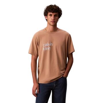 Ανδρικό T-Shirt Calvin Klein Ss 20s Io Circ Grap Stonehenge LV04RD810G-NIX