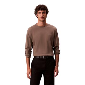 Ανδρικό Τ-Shirt Calvin Klein Ls Supima Interlock Solid Crewneck Morel LV04LD227G-PDK