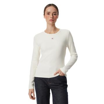 Γυναικεία Μπλούζα Calvin Klein Ls Woven Label Sensual Detail To Tofu LV047H259G-YAS