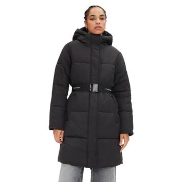 Γυναικείο Μπουφάν Calvin Klein Logo Belt Long Puffer Black J20J224122-BEH