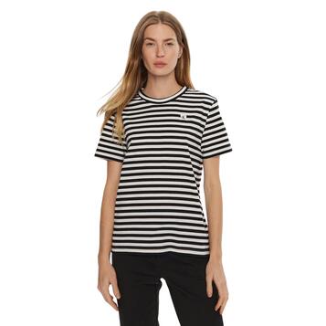 Γυναικείο T-Shirt Calvin Klein Ck Embro Badge Regural Tee Ck Black / Bright White Stripe J20J223226-0GO