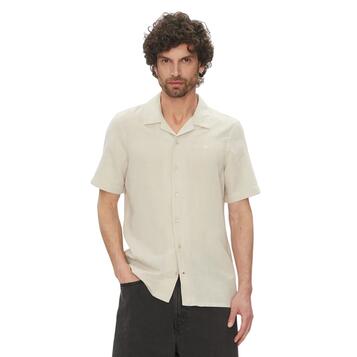 Ανδρικό Πουκάμισο Calvin Klein Linen Cotton Cuban Ss Shirt Silver Lining K10K114197-PE0 Ανδρικό Πουκάμισο Calvin Klein Linen Cotton Cuban Ss Shirt Silver Lining K10K114197-PE0