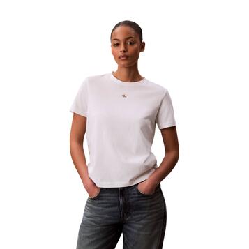 Γυναικείο T-shirt Calvin Klein Ss Woven Label Classic Fit Tee Bright White LV047F227G-YAF