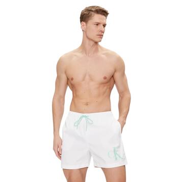 Ανδρικό Μαγιό Calvin Klein Medium Drawstring Pvh Classic White KM0KM01003-YCD