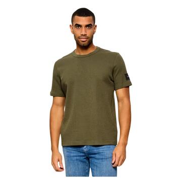 Ανδρικό T-Shirt Calvin Klein Ss Waffle Badge Crewnk Tee Olive Night LV04RJ208G-LI1