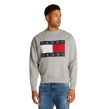 Ανδρικό Φούτερ Tommy Jeans Melange Flag Crew Grey Htr DM0DM21186-P6N