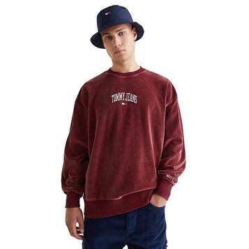Ανδρικό Φούτερ Tommy Jeans Tjm Rlxd Collegiate Velour Crew Deep Rouge DM0DM15014-VLP Ανδρικό Φούτερ Tommy Jeans Tjm Rlxd Collegiate Velour Crew Deep Rouge DM0DM15014-VLP