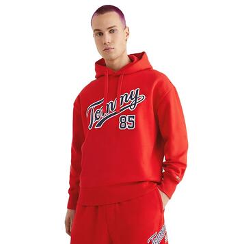 Ανδρικό Φούτερ Tommy Jeans Tjm Rlxd College 85 Hoodie Deep Crimson DM0DM15711-XNL Ανδρικό Φούτερ Tommy Jeans Tjm Rlxd College 85 Hoodie Deep Crimson DM0DM15711-XNL