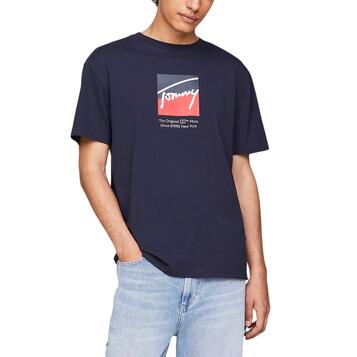 Ανδρική Μπλούζα Tommy Jeans TJM REG RWB DNA TEE Dark Night Navy DM0DM18524-C1G