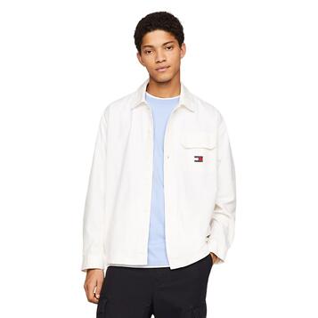 Ανδρικό Πουκάμισο Tommy Jeans Tjm Varsity Hero Overshirt Ancient White DM0DM18887-YBH