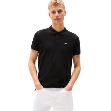 Ανδρικό Polo Tommy Jeans Slim Placket Ext Black DM0DM20676-BDS