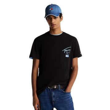 Αντρικό T-shirt Tommy Jeans TJM Reg Sign City Ext Black DM0DM21106-BDS