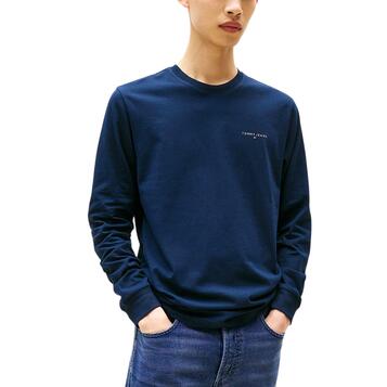 Ανδρική Μπλούζα Tommy Jeans Tjm Slim Chest Linear Ls Tee Ext Dark Blue DM0DM21594-C1G