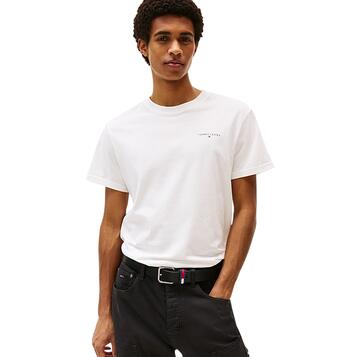 Ανδρικό T-Shirt Tommy Jeans Slim Linear Chest Tee Ext Ecru DM0DM21780-YBL Ανδρικό T-Shirt Tommy Jeans Slim Linear Chest Tee Ext Ecru DM0DM21780-YBL