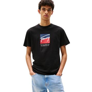 Ανδρικό T-Shirt Tommy Jeans Tjm Reg Rwb Dna Tee Black DM0DM21940-BDS