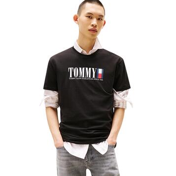 Ανδρικό T-Shirt Tommy Jeans Reg Tommy Dna Flag Tee Ext Black DM0DM21941-BDS
